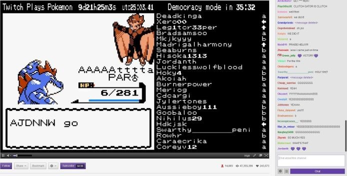Twitch Plays Pokémon, que agora está rodando a versão Crystal de Pokémon, foi inspiração para desenvolvedores brasileiros (Foto: Reprodução/Twitch)