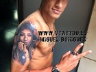 Neymar faz tatuagem com o rosto da irmã, Rafaella, no braço. Confira!