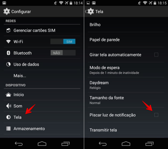 Desativando luz de notificação do Android (Foto: Reprodução/Helito Bijora) 