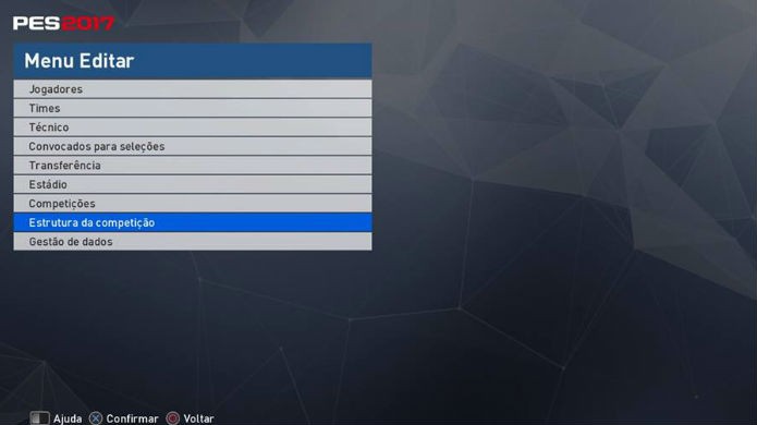 PES 2017: comece acessando o menu Editar (Foto: Reprodução/Thomas Schulze)