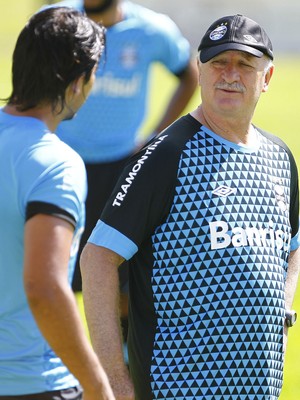 Felipão Marcelo Moreno Grêmio treino pré-temporada Gramado (Foto: Lucas Uebel/Divulgação Grêmio)