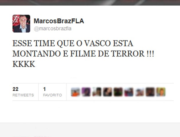 Marcos Braz twitter Vasco  (Foto: Reprodução / Twitter)