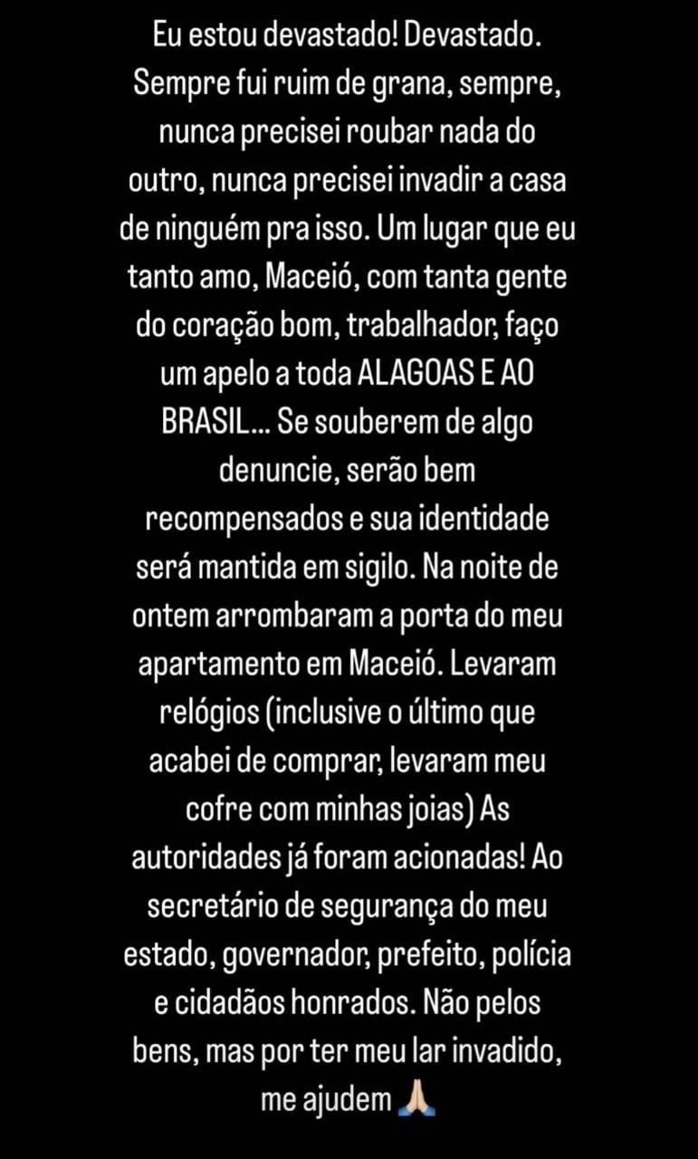 Carlinhos Maia é assaltado  (Foto: Instagram)