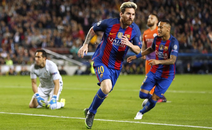 Messi Barcelona x City (Foto: Reuters)
