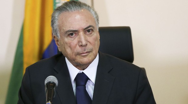 O presidente em exercício Michel Temer em reunião no Ministério da Justiça (Foto: Marcelo Camargo/Agência Brasil)