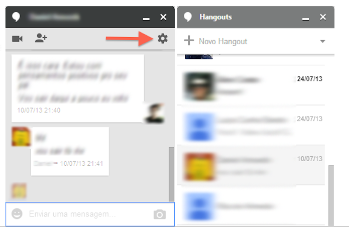 Acessando as opções de ações de uma conversa do Hangouts (Foto: Reprodução/Marvin Costa)