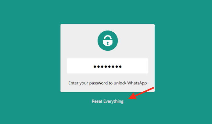 Ação que dá acesso a tela que reseta a senha do WhatsApp Web pelo WhatsApp Locker (Foto: Reprodução/Marvin Costa)
