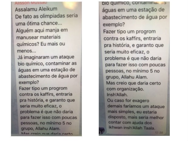 Suspeitos chegaram a discutir sobre a possibilidade de usar armas químicas (Foto: Reprodução) Suspeitos chegaram a discutir sobre a possibilidade de usar armas químicas (Foto: Reprodução)