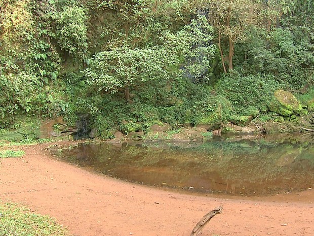 Empresário diz que lagoa tem menos da metade do volume de água (Foto: Carlos Trinca/EPTV) Empresário diz que lagoa tem menos da metade do volume de água (Foto: Carlos Trinca/EPTV)