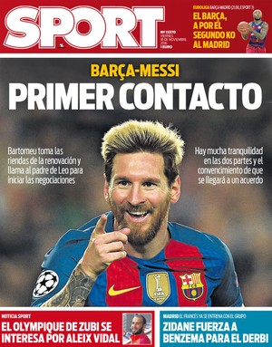 Messi renovação Barcelona capa jornal (Foto: Reprodução)