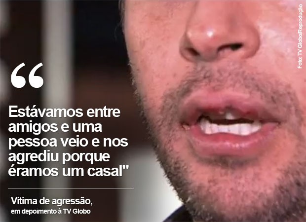 Rapaz foi agredido em bar do Itaim (Foto: TV Globo/Reprodução)
