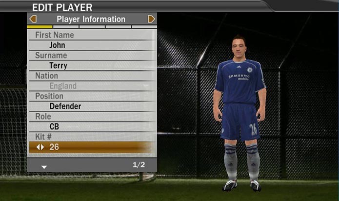 Terry já era ídolo do Chelsea em Fifa 07 (Foto: Reprodução/Murilo Molina)