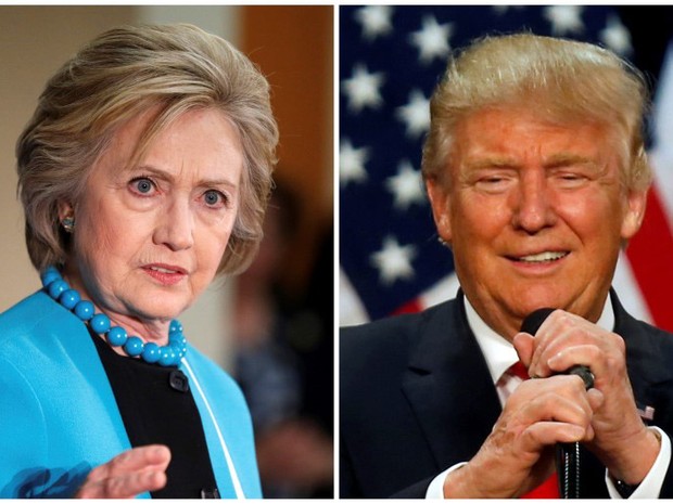 Fotos combinadas de Hillary Clinton e Donald Trump (Foto: Lucy Nicholson/Reuters; Jim Urquhart/Reuters)