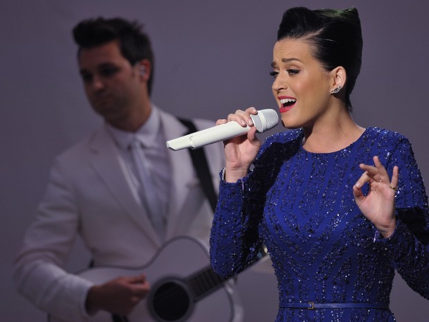 Katy Perry se apresenta na Casa Branca, em Washington, nos Estados Unidos (Foto: Mandel Ngan/ AFP)