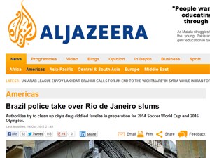 Agência 'Aljazeera' lembrou das ocupações anteriores em favelas do Rio (Foto: Reprodução/Aljazeera)