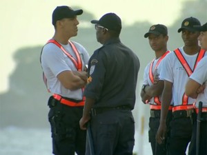 Calor atípico fez a PM antecipar operação realizada sempre no verão carioca. (Foto: TV Globo / Reprodução)