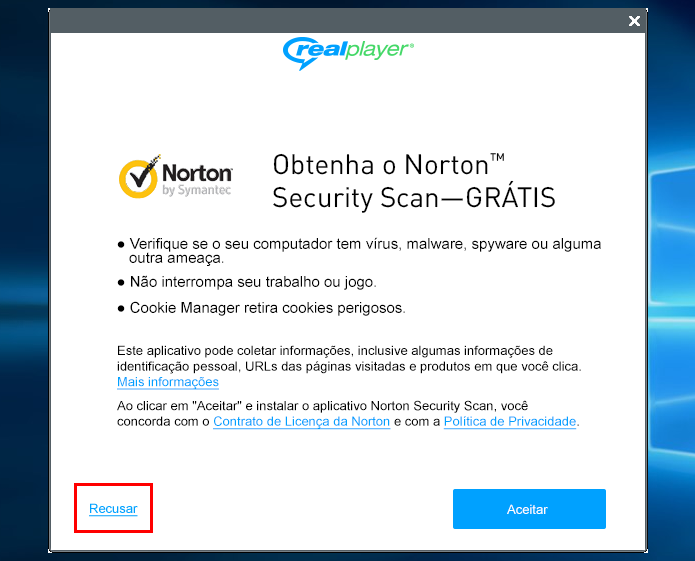 Recuse o download do Norton (Foto: Reprodução/Paulo Alves)