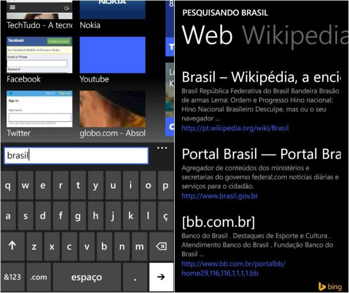 Realize buscas em diversos sites pelo navegador (Foto: Reprodução/Helito Bijora)