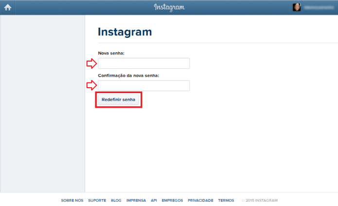 Redefinindo a senha do Instagram (Foto: Reprodução/Lívia Dâmaso)