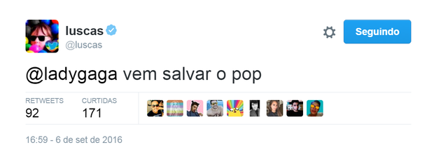 Internet comenta a volta de Lady Gaga pra música pop (Foto: Reprodução/Twitter)