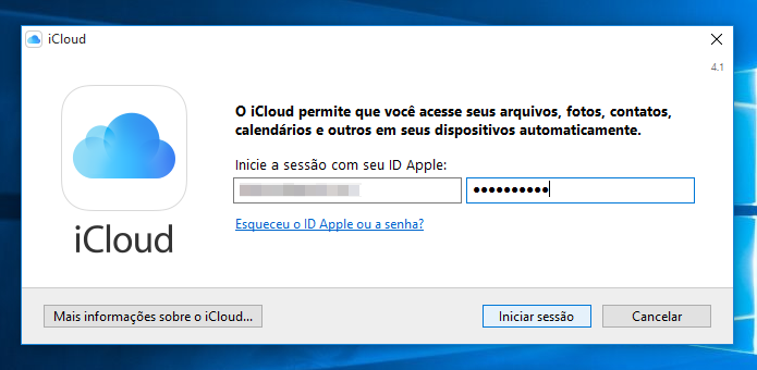 Faça login em sua conta Apple (Foto: Reprodução/Helito Bijora)