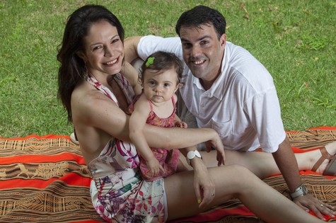 Babi Xavier com a filha, Cinthia, e o marido, Felipe Correa (Foto: Daniela Dacorso)