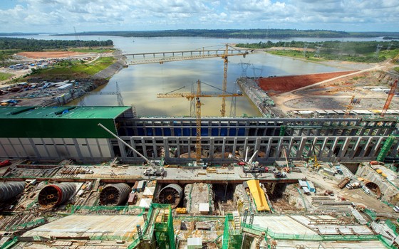 Vista parcial de obras da construção da casa de força principal da usina hidrelétrica de Belo Monte, em Altamira, no Pará (Foto:  DANIEL TEIXEIRA/ESTADÃO CONTEÚDO)