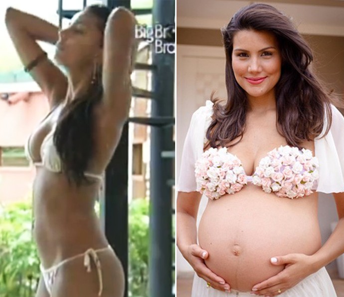 Mariana está ainda mais bonita grávida de sete meses de seu segundo filho (Foto: Tv Globo e Aline Justi)