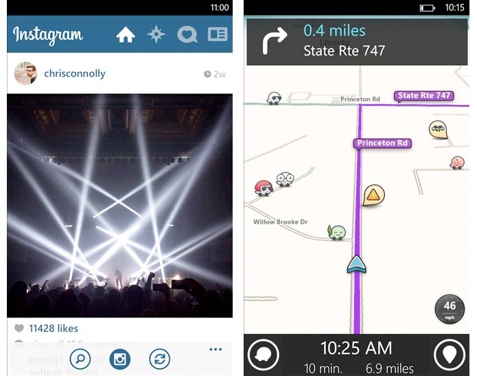 Instagram e Waze para Windows Phone 8 (Foto: Divulgação) Instagram e Waze para Windows Phone 8 (Foto: Divulgação)