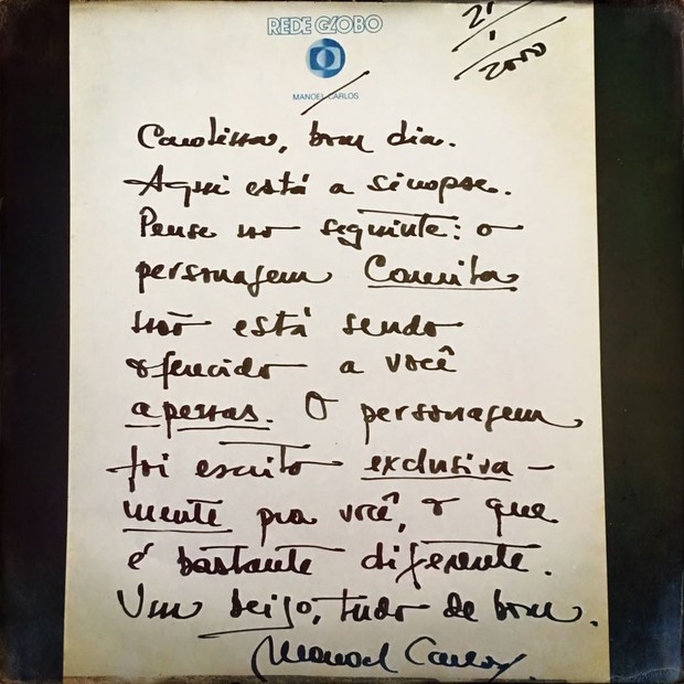 Carolina Dieckmann relembra carta escrita por Manoel Carlos (Foto: Reprodução/Instagram)