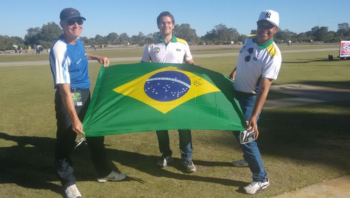 Prudentino estava com mais dois brasileiros no Mundial (Foto: Luís Fernando Pinheiro Gesse / Arquivo Pessoal)