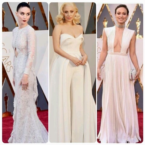 Rooney Mara, Lady Gaga e Olivia Wilde fizeram bonito com looks brancos (Foto: Divulgação)