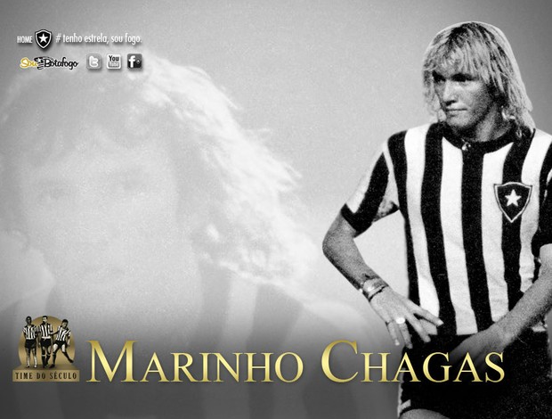 Capa do site oficial do Botafogo homenageia Marinho Chagas (Foto: Reprodução)