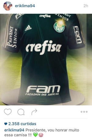 Post Erik Palmeiras (Foto: Reprodução / Instagram)
