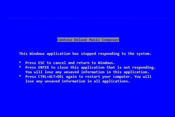 Texto da tela azul do Windows foi criada pelo futuro CEO Steve Ballmer (foto: Reprodução/The Verge)