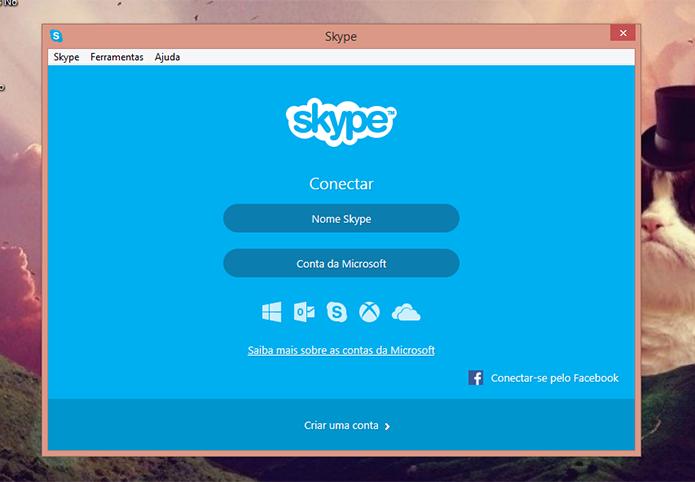 Faça login na sua conta antiga no Skype para poder enviar os contatos (Foto: Reprodução/Elson de Souza)