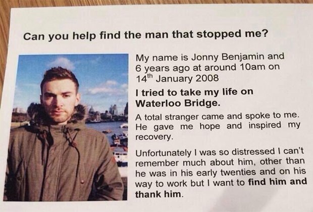 #FindMike foi a campanha criada por Jonny para encontrar a pessoa que o ajudou  (Foto: Reprodução/twitter)