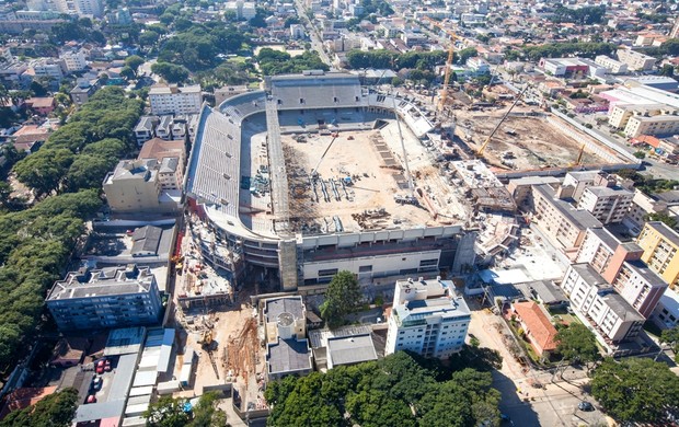 Imagem aérea da Arena da Baixada, do Atlético-PR, no dia 13 de maio (Foto: Site oficial de Atlético-PR/Divulgação)