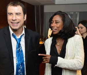 John Travolta e Glória Maria - o artista encontrou com a jornalista em noite carioca  (Foto: AG.News)