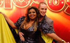 Bruno acha que vai ser fácil ensinar Gaby Amarantos a dançar (Foto: Domingão do Faustão / TV Globo)