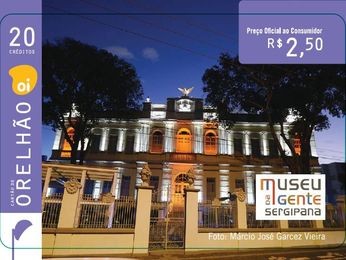 Cartão telefônico estampa fachada do Museu da Gente Sergipana (Foto: Marcio Garcez)