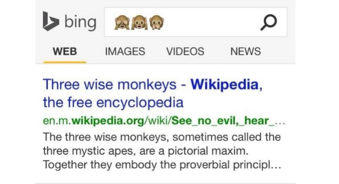 Bing passa a aceitar buscas usando emojis para fazer buscas (Foto: Reprodução/Microsoft) Bing passa a aceitar buscas usando emojis para fazer buscas (Foto: Reprodução/Microsoft)