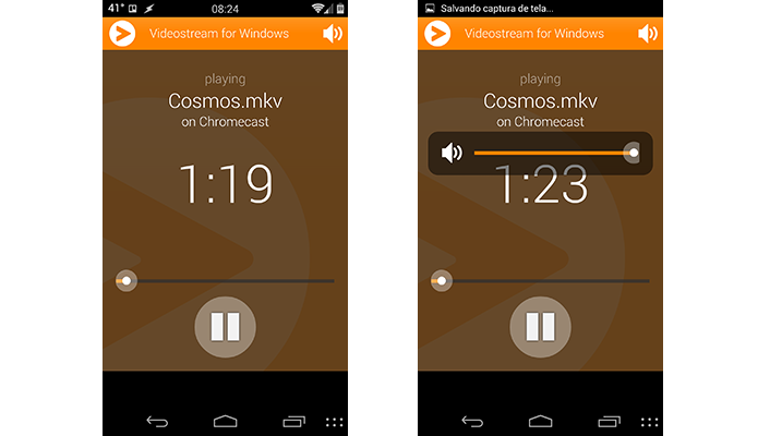 Dê play, pause e mude o volume pelo celular (Foto: Reprodução/Paulo Alves)