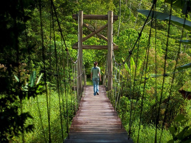 Uma das pontes em que o turista deve passar antes de seguir a trilha (Foto: Divulgação/Jose Paiva)