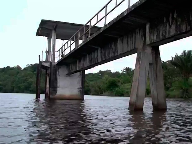 Barragem do Iguape, em Ilhéus, no sul da Bahia (Foto: Imagem/TV Santa Cruz)
