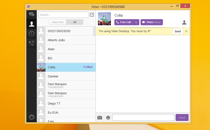 Viber permite comunicação gratuita (Foto: Aline Jesus/TechTudo)