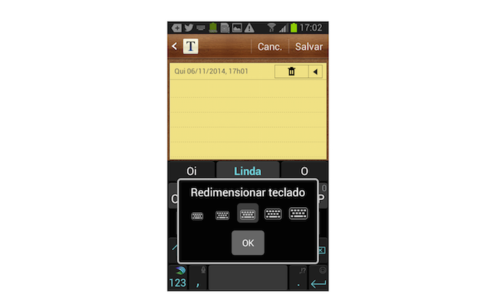 Redefinindo o layout do teclado SwiftKey no Android (Foto: Reprodução/Marvin Costa)
