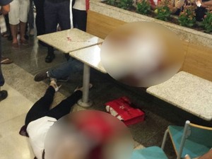 Homem mata a noiva em shopping e tenta suicídio, dizem bombeiros em Aparecida de Goiânia, Goiás (Foto: Reprodução/TV Anhanguera)