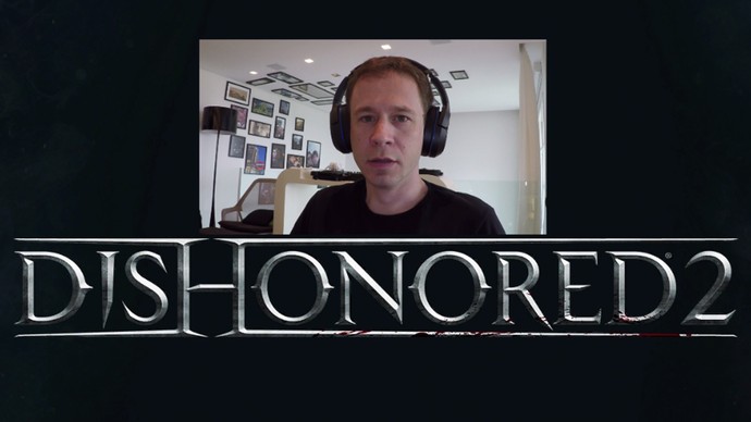 Tiago Leifert faz gameplay de Dishonored 2 (Foto: TV Globo)