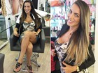 Carla Prata clareia os cabelos no Rio